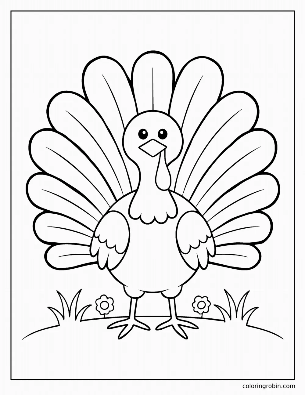 Big Turkey Fanned Tail coloring page