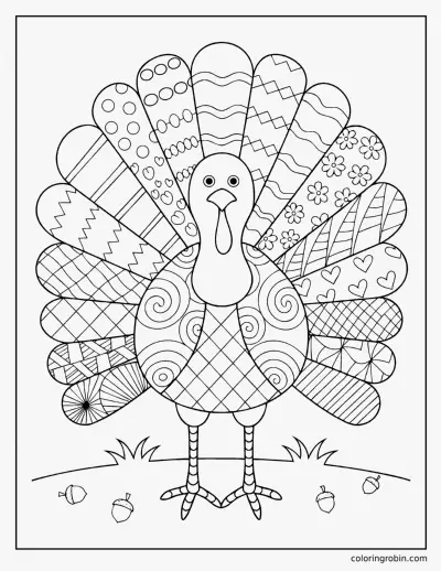 Ornamental Turkey coloring page