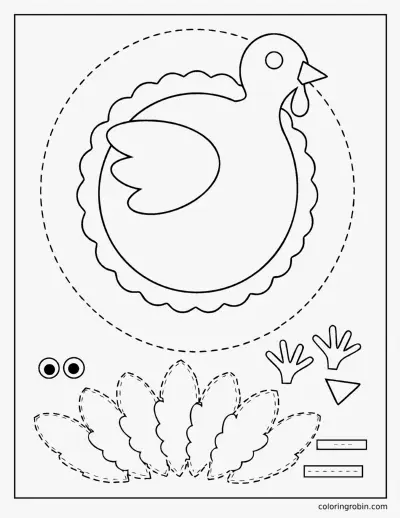 Paper Plate Turkey Craft coloring page