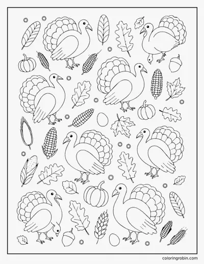 Turkey Doodle Page coloring page