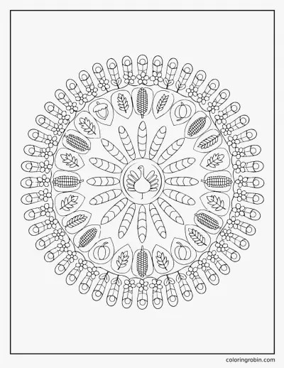 Turkey Mandala coloring page