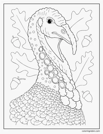 Turkey Portrait coloring page