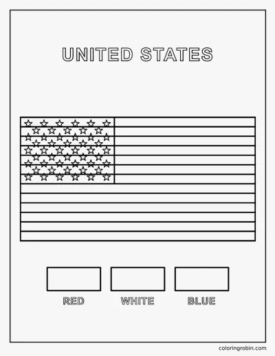 Flag with Color Guide coloring page