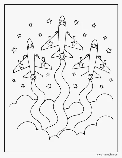 Jet Flyover coloring page