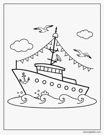 Navy Ship coloring page