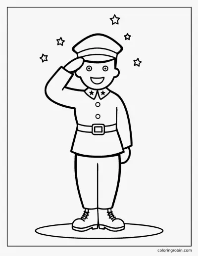 Soldier Saluting coloring page