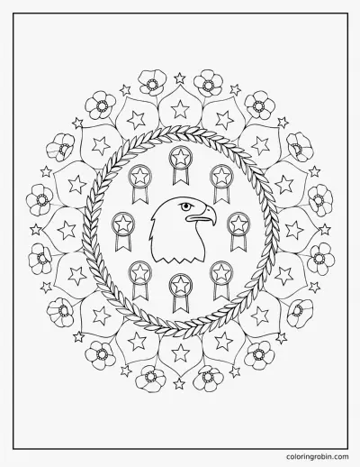 Veterans Day Mandala coloring page