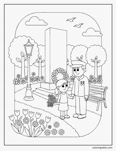 Veterans Day Memorial coloring page