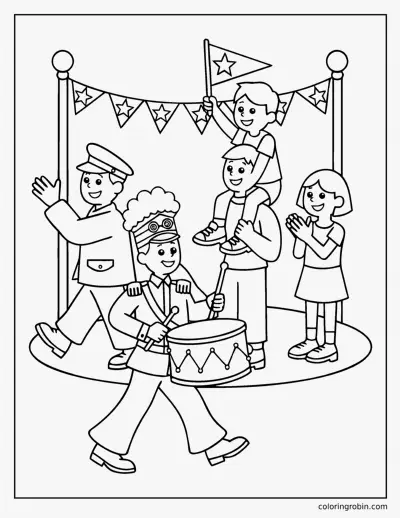 Veterans Day Parade coloring page
