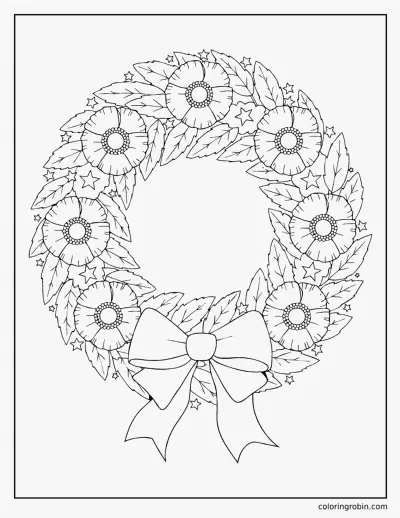 Veterans Day Wreath coloring page