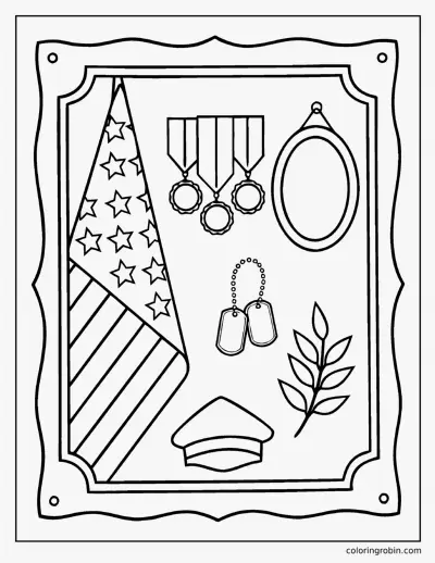 Veterans Shadow Box coloring page