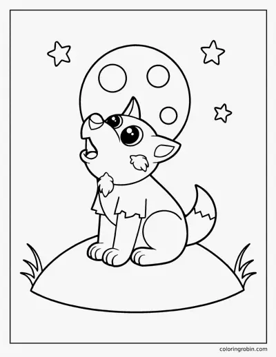 Cute Werewolf coloring page