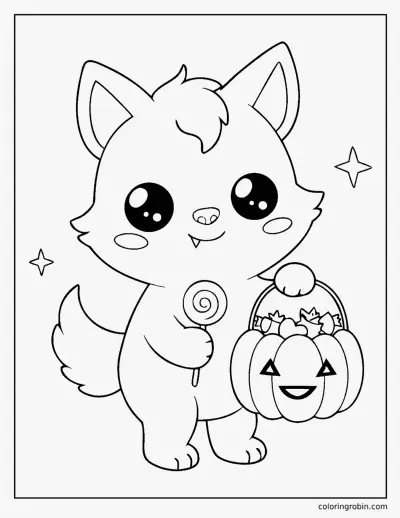 Kawaii Werewolf coloring page