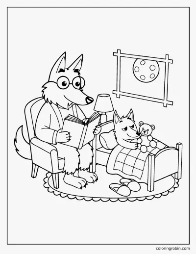 Werewolf Bedtime Story coloring page