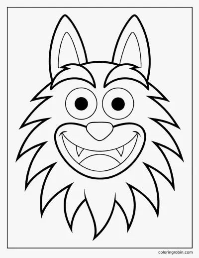 Werewolf Face coloring page