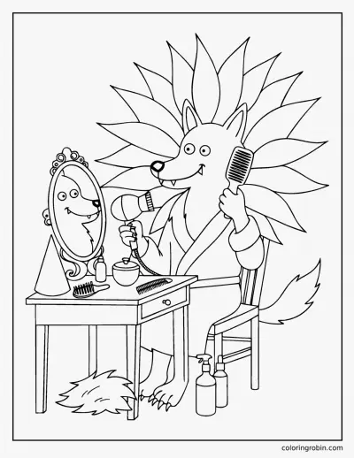 Werewolf Getting Ready coloring page