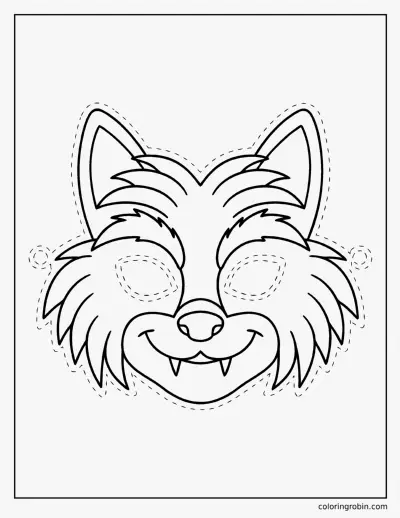 Werewolf Mask Template coloring page