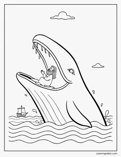 Jonah and the Whale coloring page