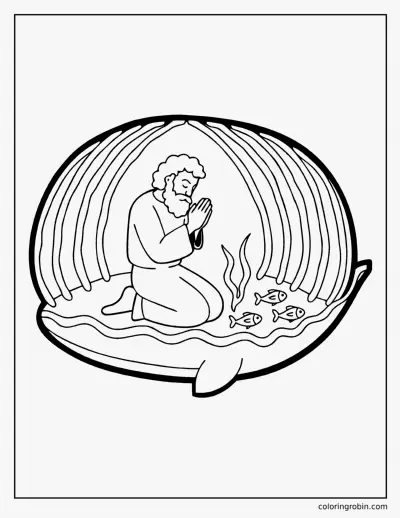 Jonah Inside the Whale coloring page