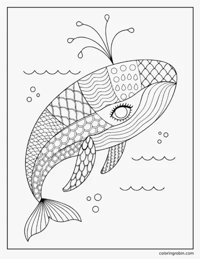 Patterned Whale coloring page