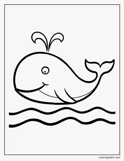 Simple Whale coloring page