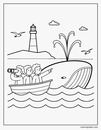 Whale Watching coloring page