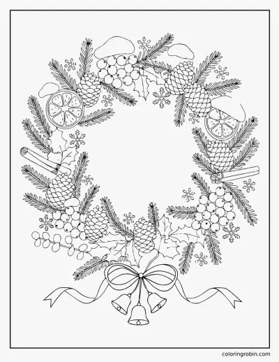 Winter Wreath coloring page