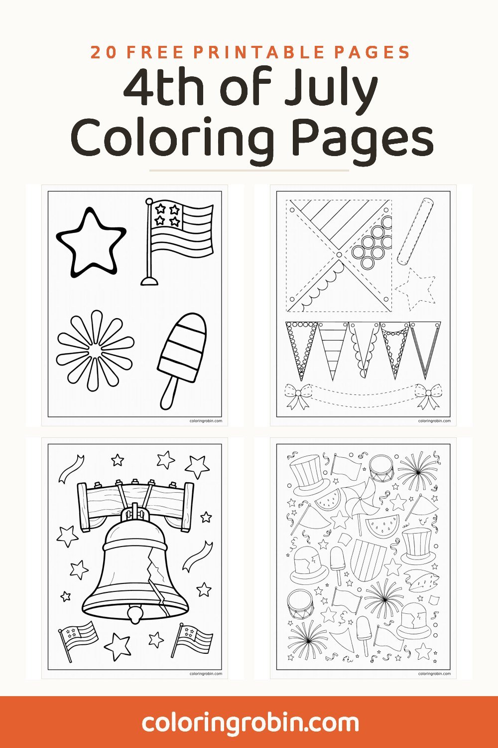 4th of July Coloring Pages — free printable set