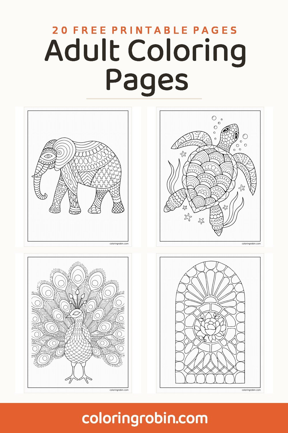 Adult Coloring Pages — free printable set