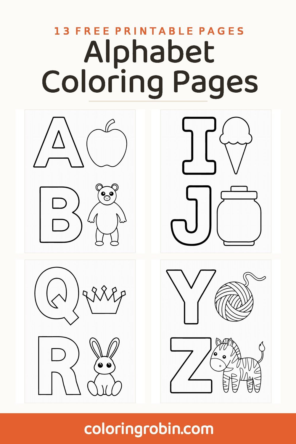 Alphabet Coloring Pages — free printable set
