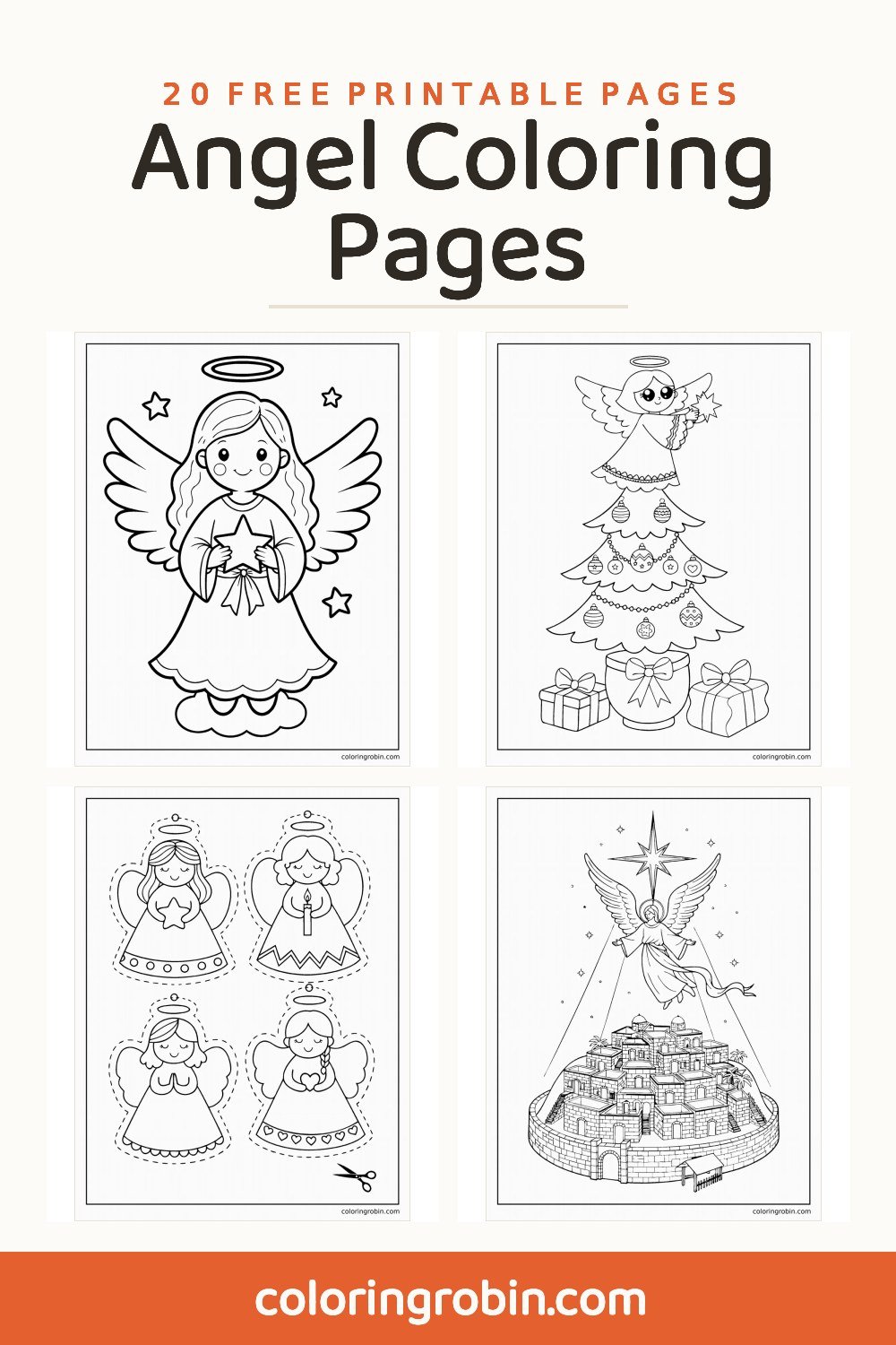Angel Coloring Pages — free printable set