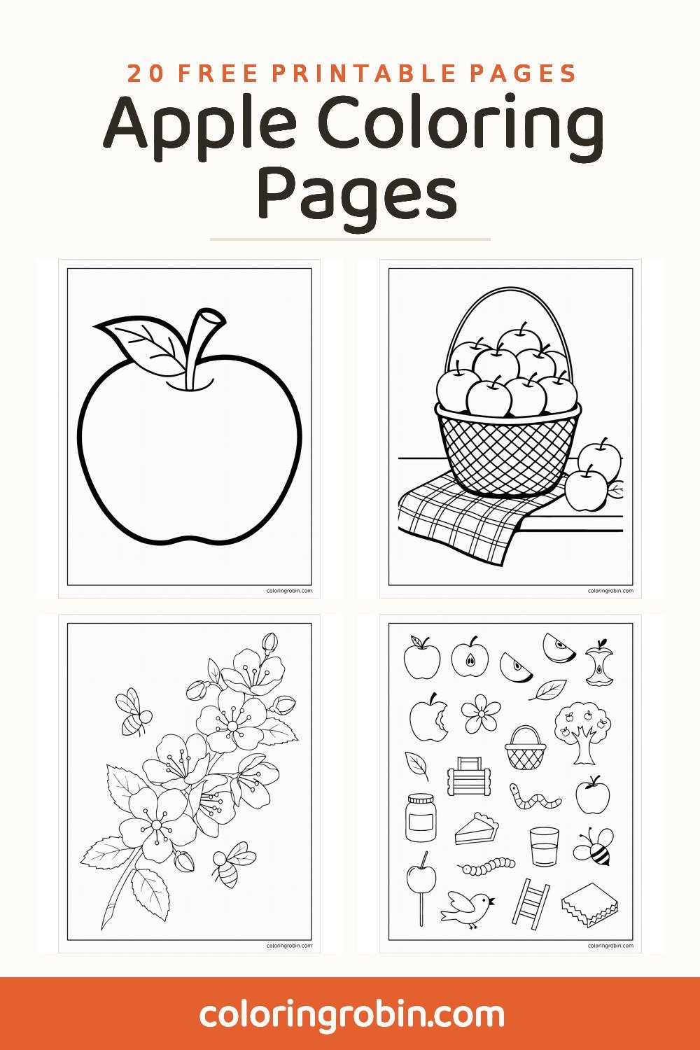 Apple Coloring Pages — free printable set