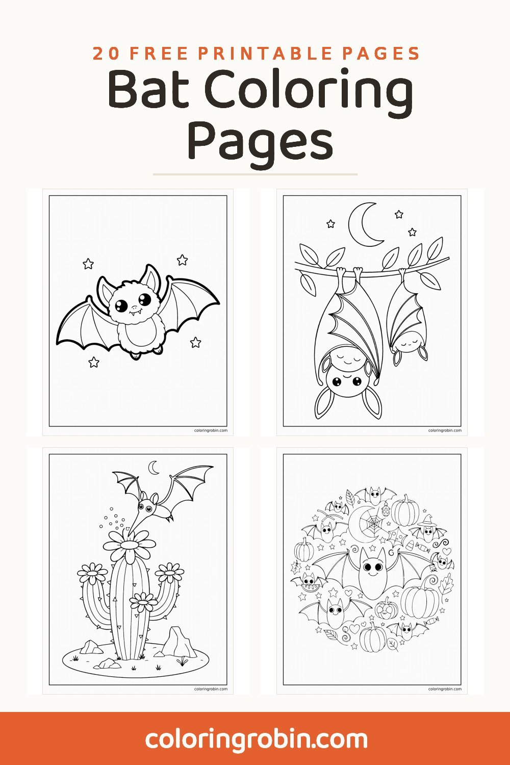Bat Coloring Pages — free printable set