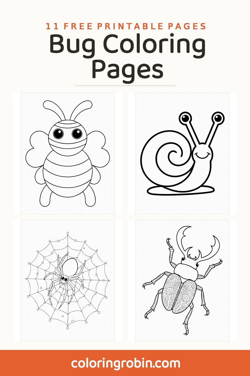 Bug Coloring Pages — free printable set