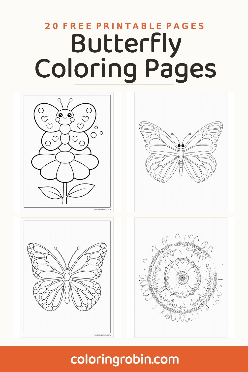 Butterfly Coloring Pages — free printable set