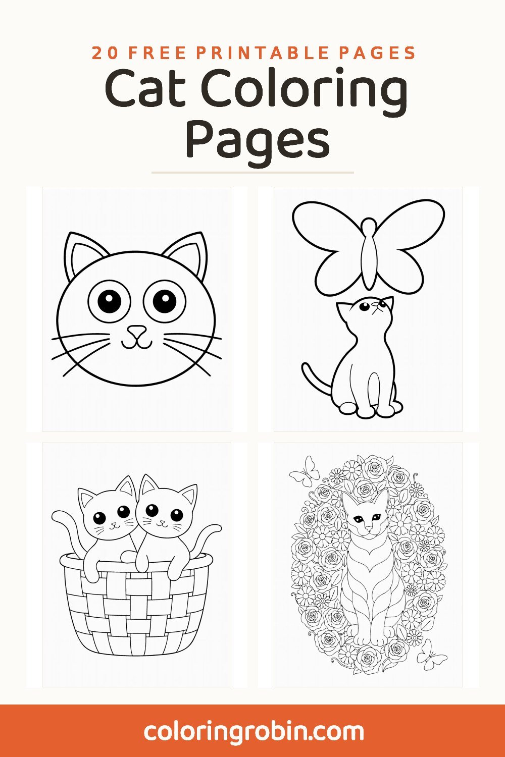 Cat Coloring Pages — free printable set