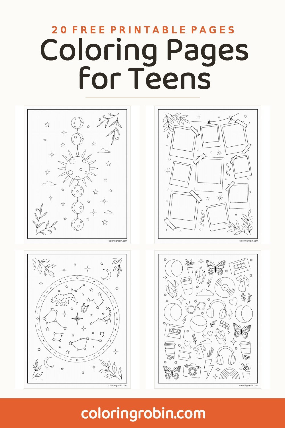 Coloring Pages for Teens — free printable set