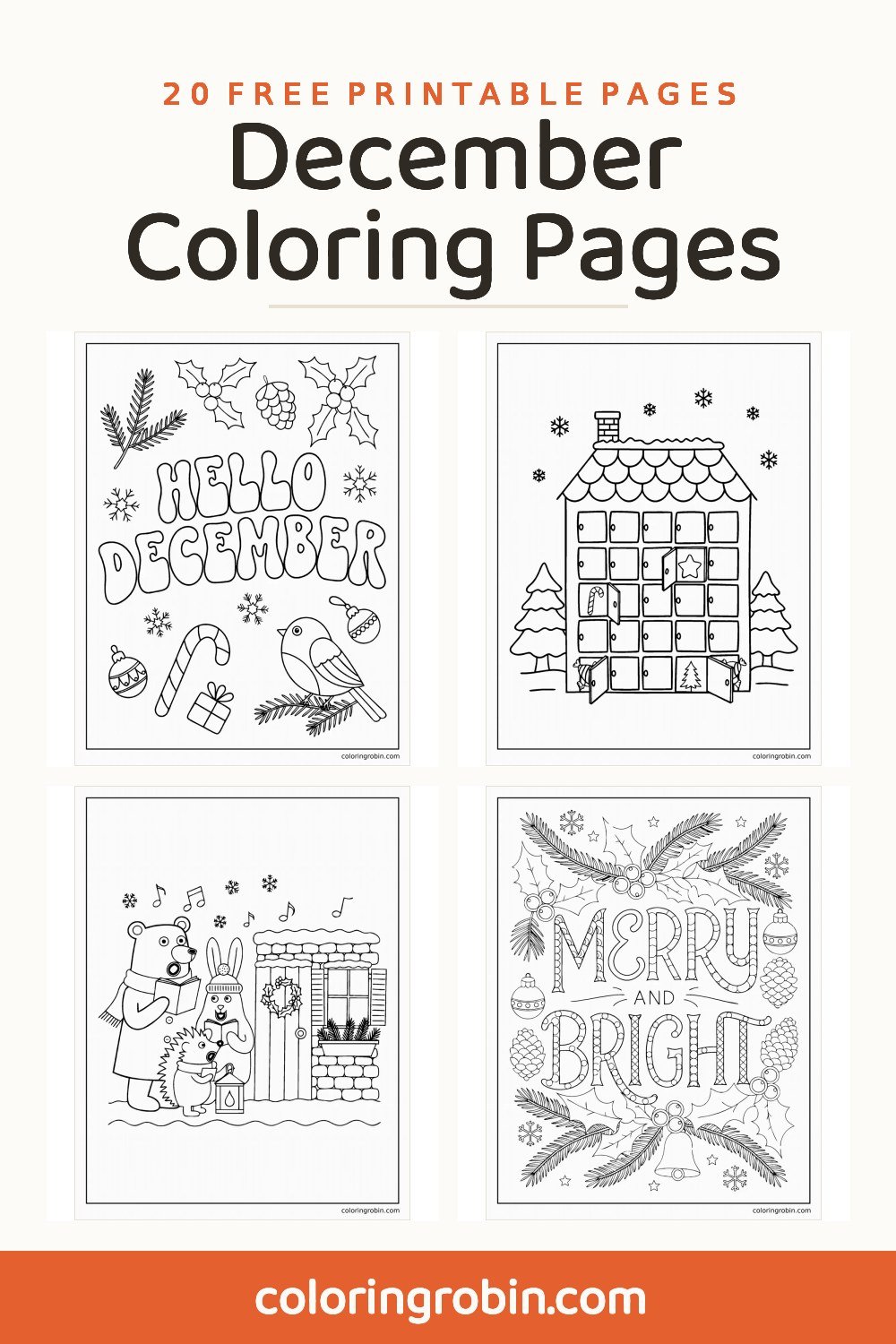 December Coloring Pages — free printable set