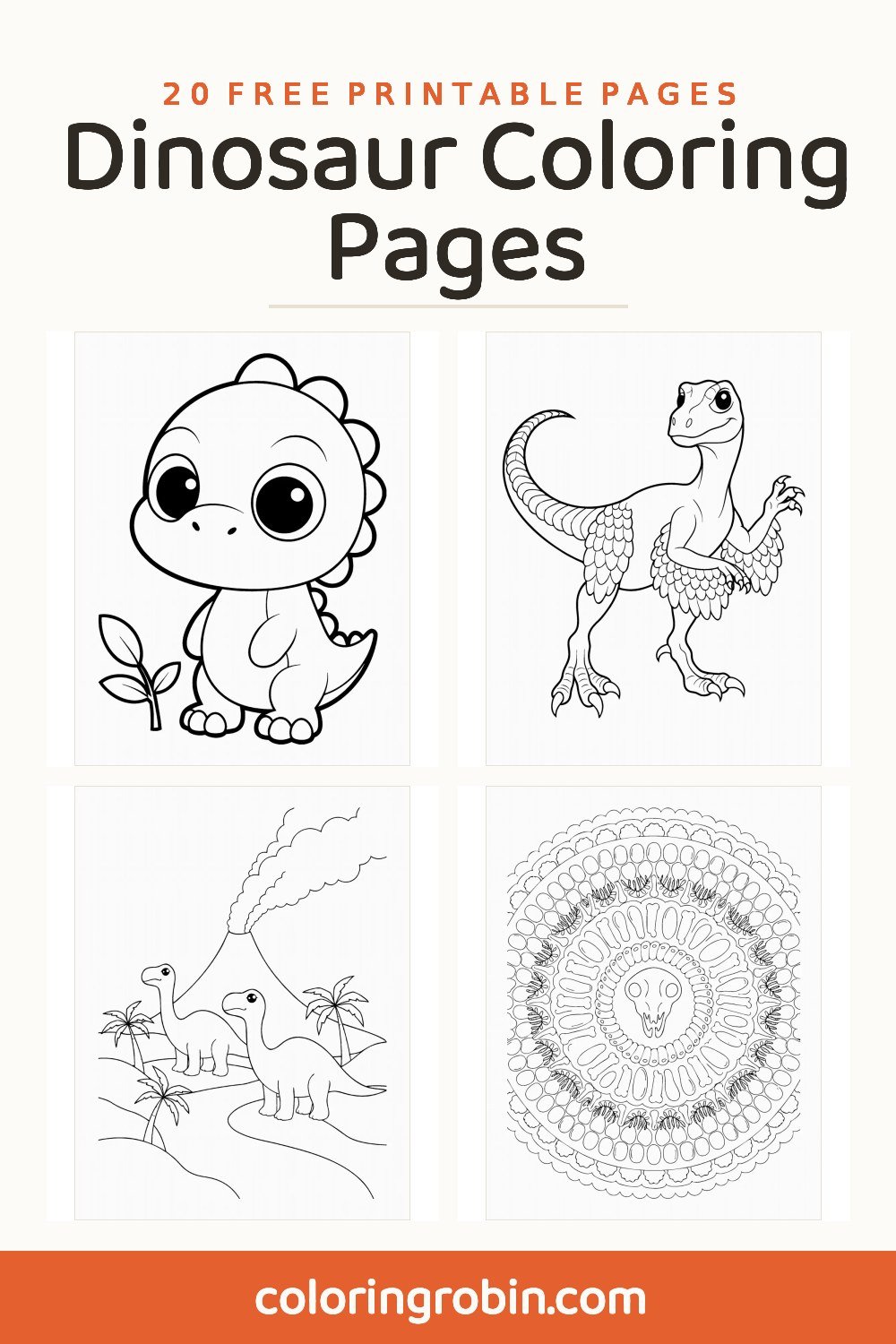 Dinosaur Coloring Pages — free printable set