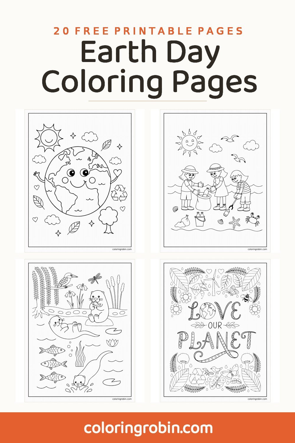 Earth Day Coloring Pages — free printable set