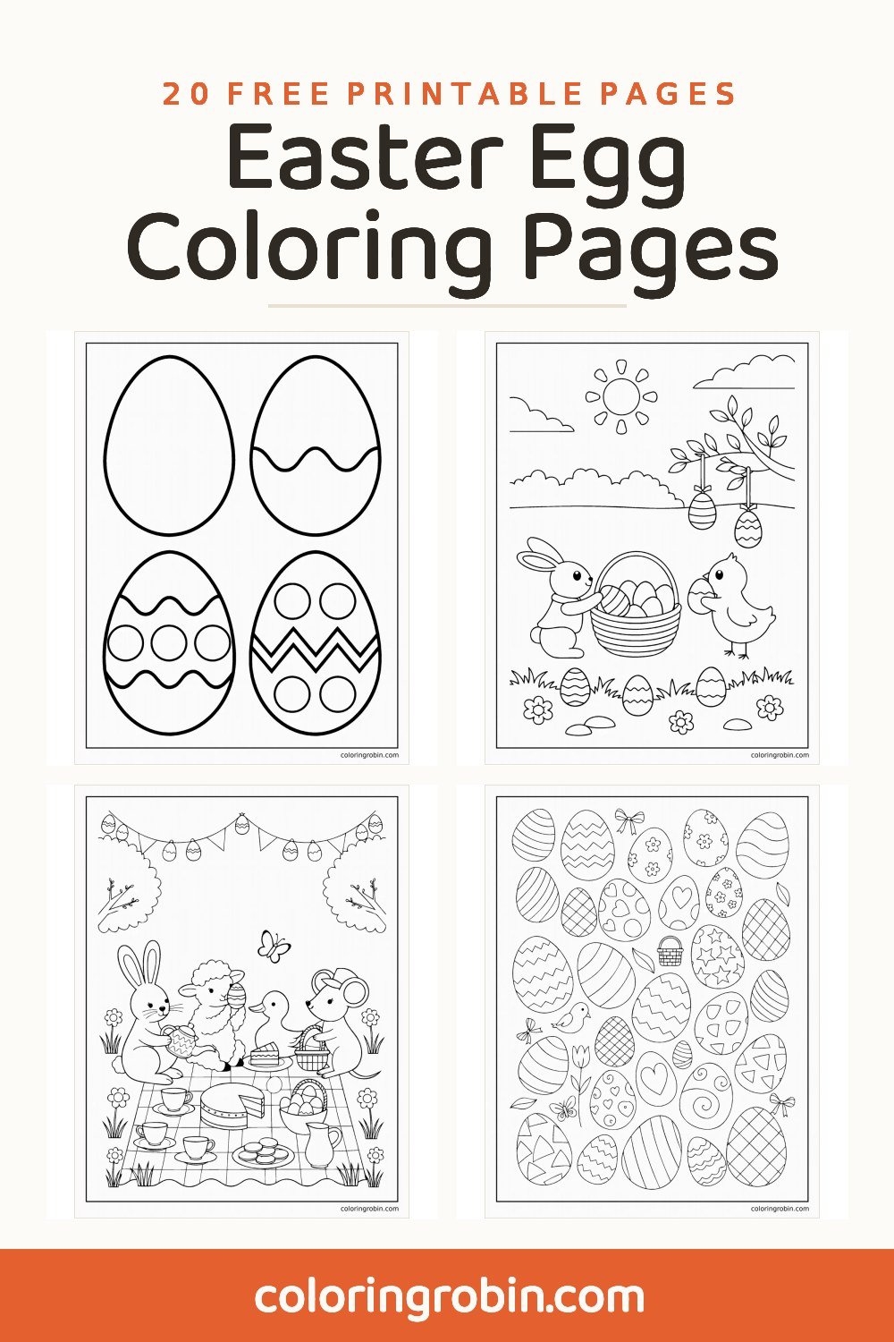 Easter Egg Coloring Pages — free printable set