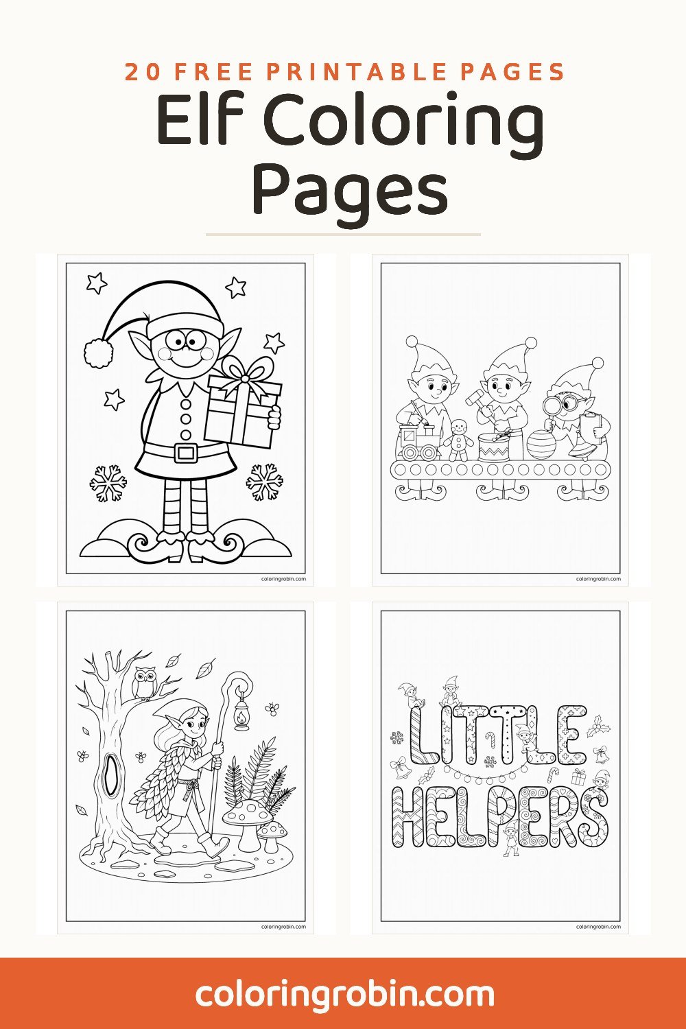Elf Coloring Pages — free printable set
