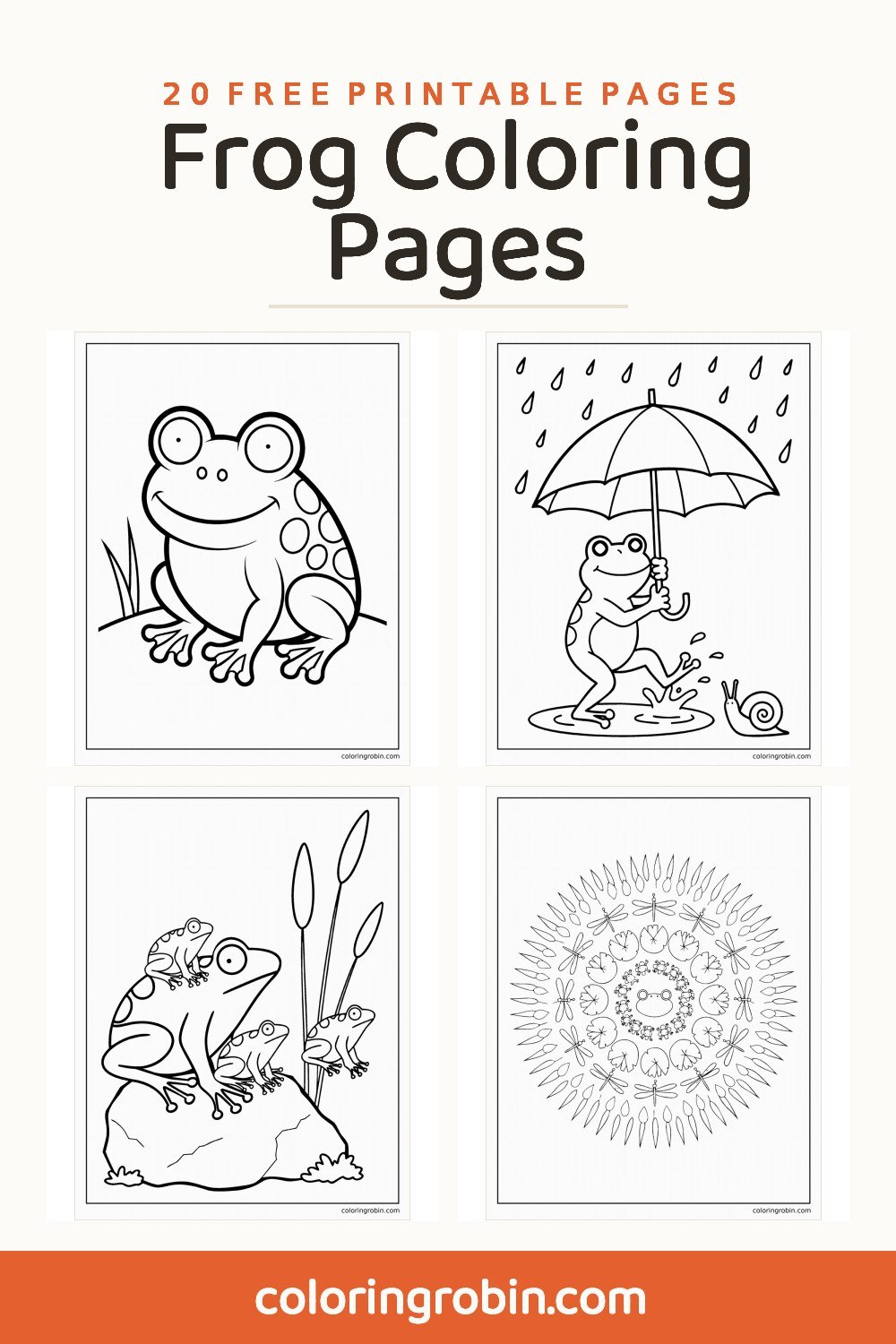 Frog Coloring Pages — free printable set
