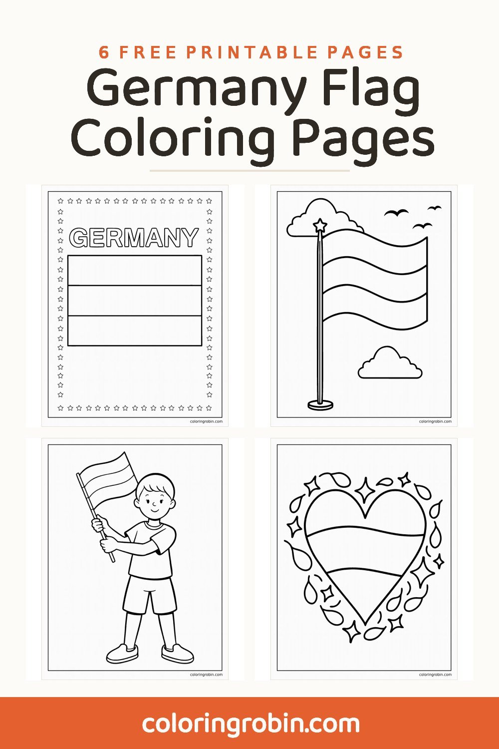 Germany Flag Coloring Pages — free printable set