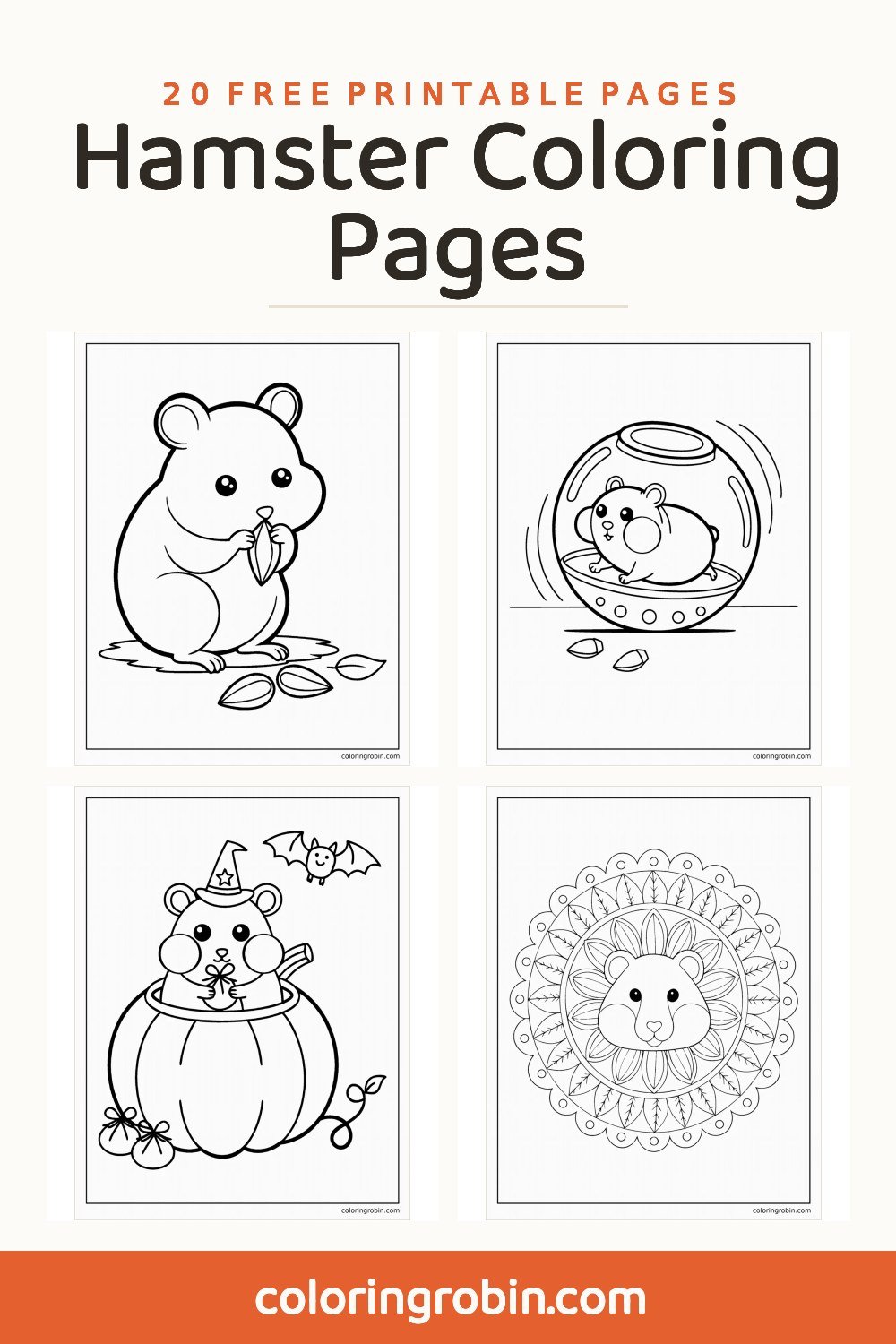 Hamster Coloring Pages — free printable set