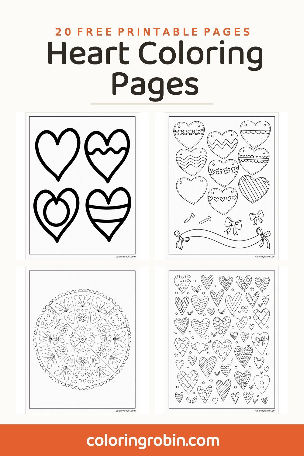 Heart Coloring Pages — free printable set