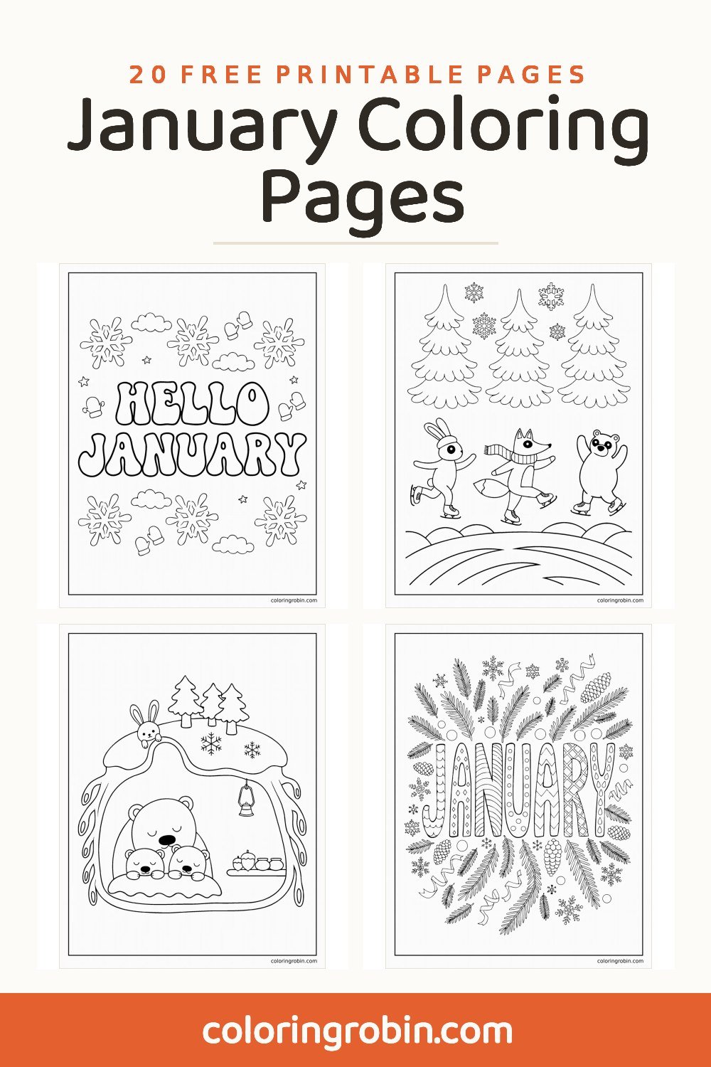 January Coloring Pages — free printable set