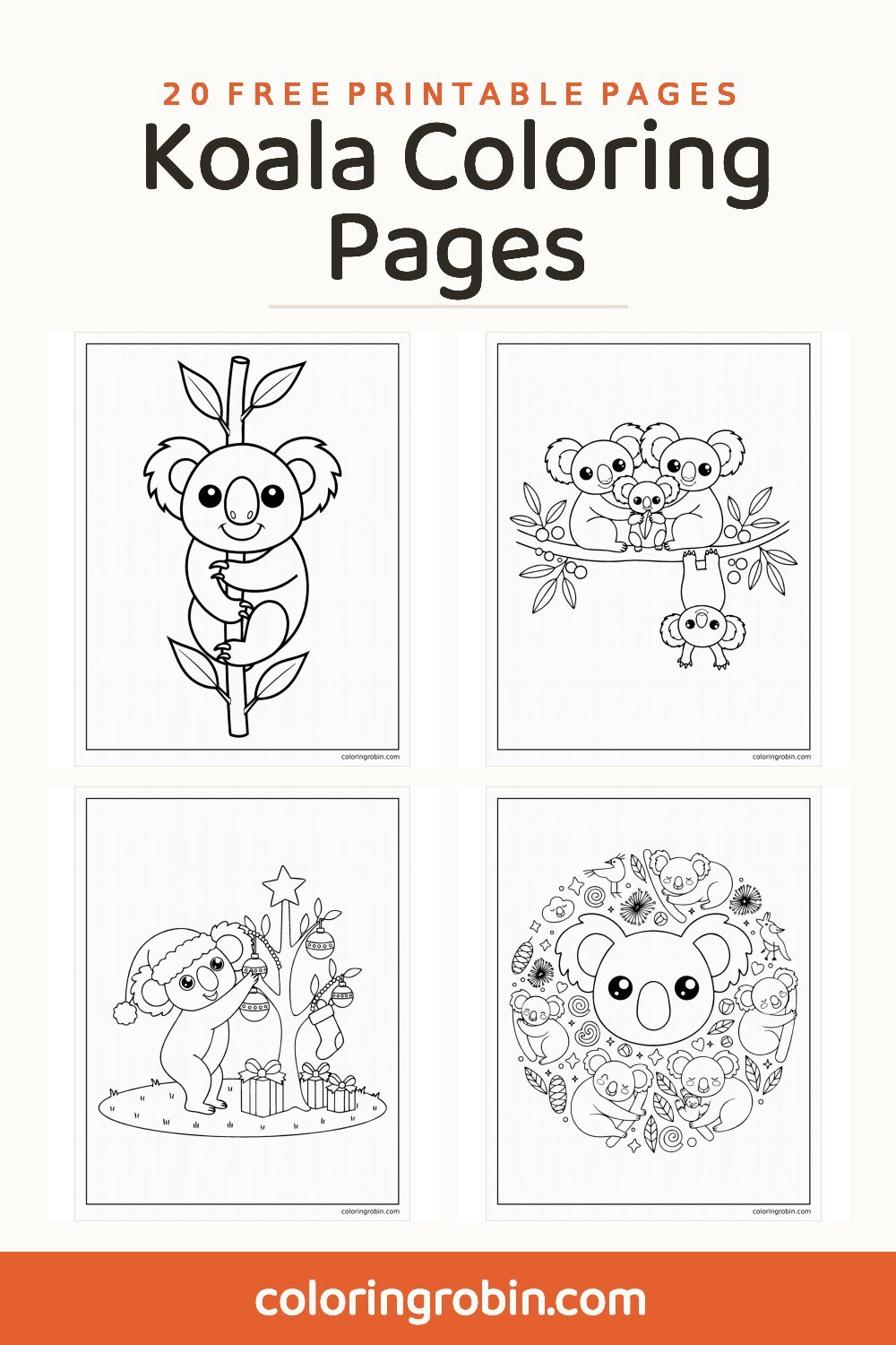 Koala Coloring Pages — free printable set