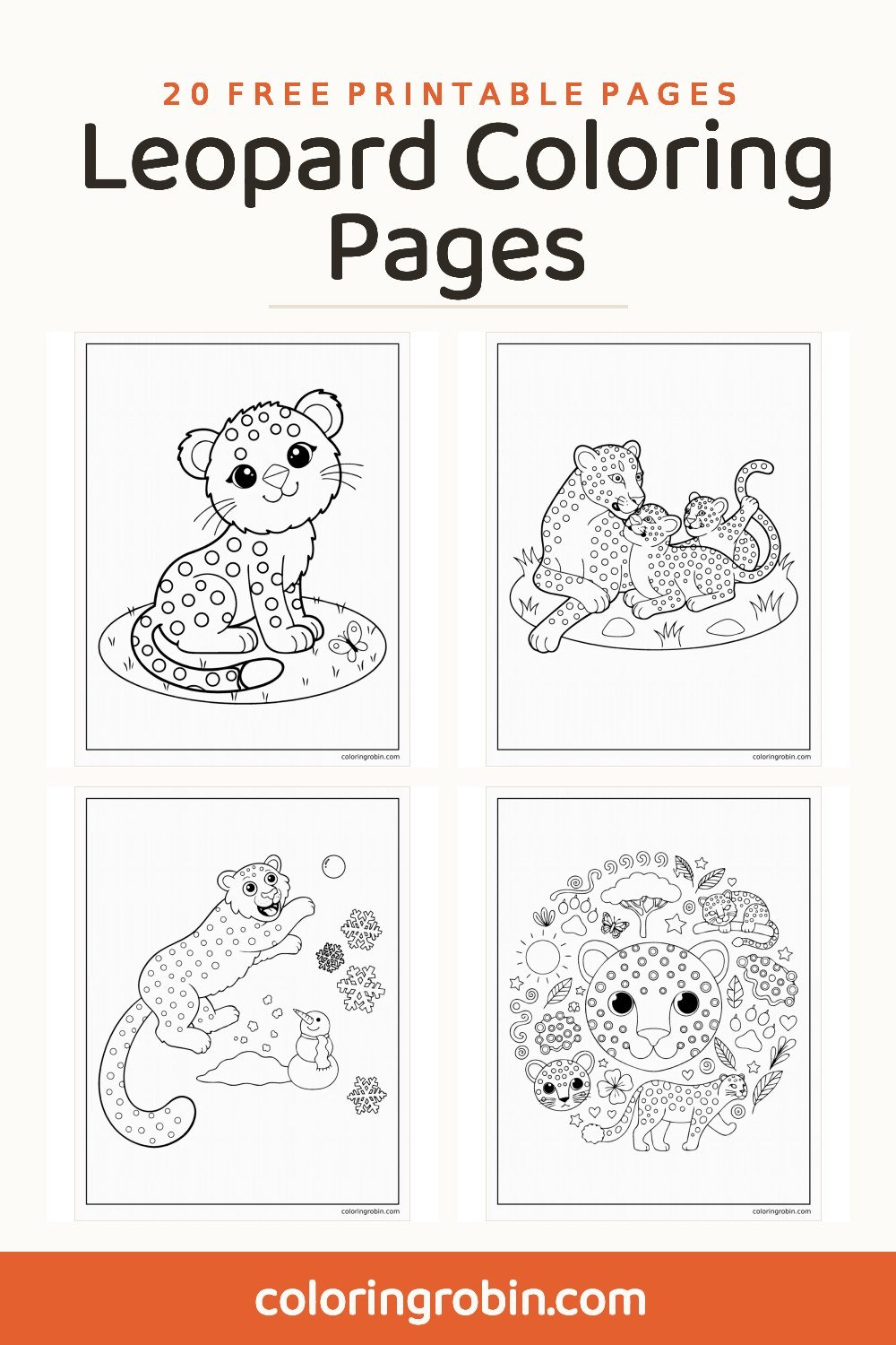 Leopard Coloring Pages — free printable set