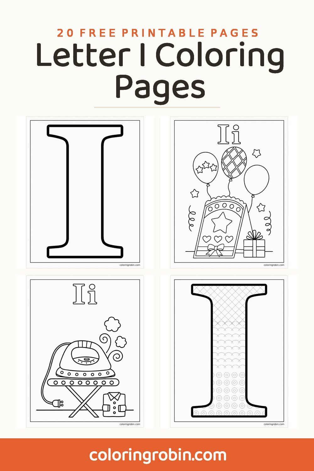 Letter I Coloring Pages — free printable set